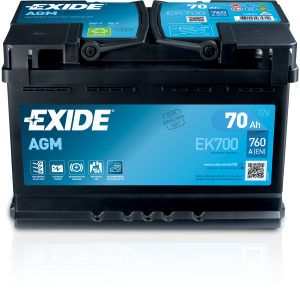 Baterie auto EXIDE AGM (gel) 70 Ah 278x175x190 mm Start Stop