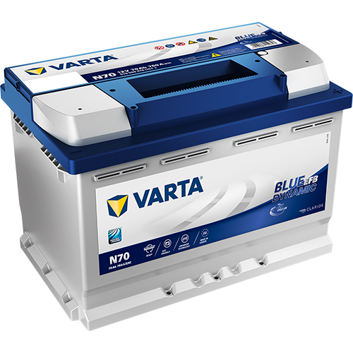 Baterie auto VARTA Start Stop EFB 70 Ah, dim: 278x175x190 mm