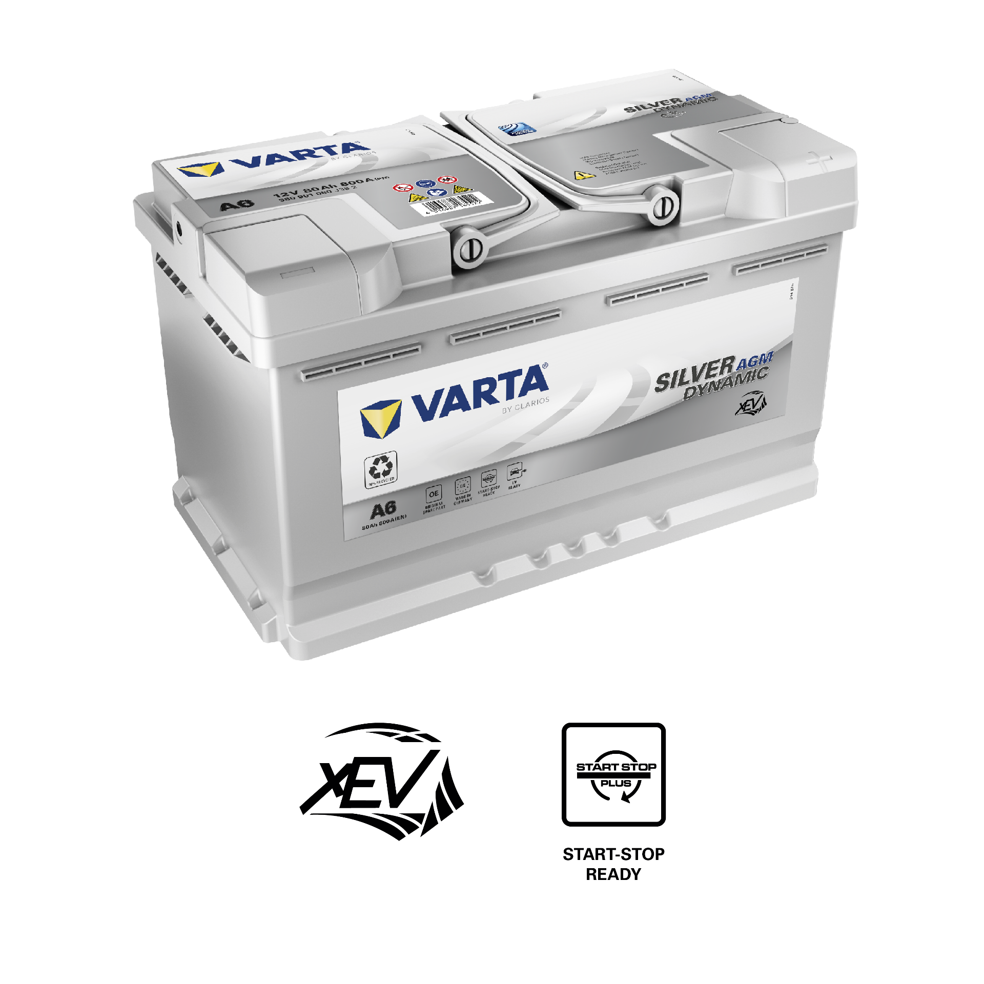 Baterie auto VARTA Start Stop AGM (gel) 80 Ah, dim: 315x175x190 mm