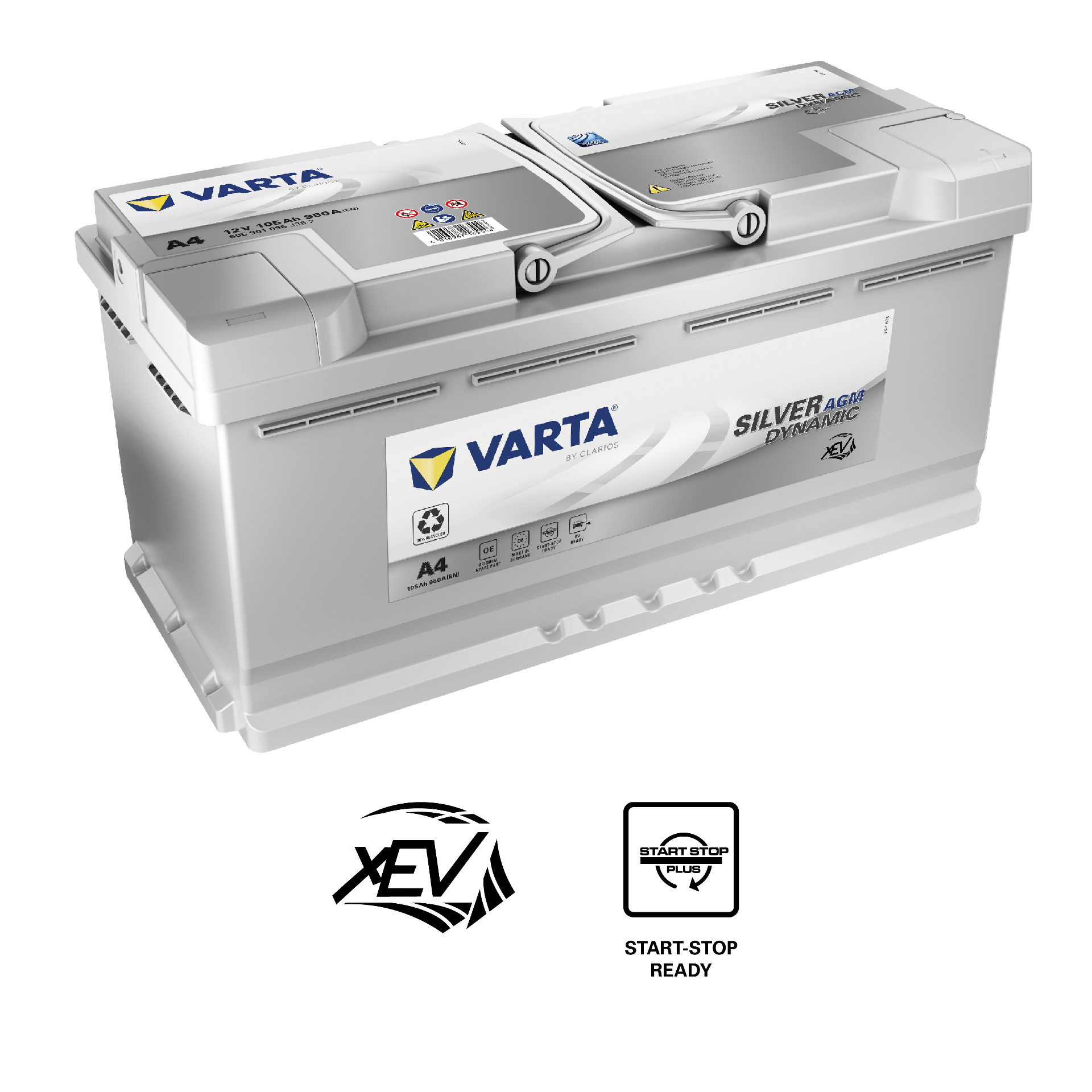 Baterie auto VARTA Start Stop AGM (gel) 105 Ah, dim: 393x175x190 mm