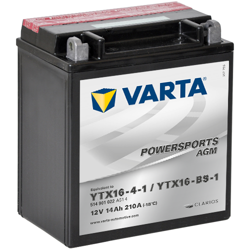 Baterie VARTA Motociclete Gel 14 Ah, dim: 150x87x161 mm bornă atipică, YTX16-BS-1