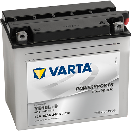 Baterie VARTA Motociclete cu acid 19 Ah, dim: 176x101x156 mm, borna + dreapta, YB16L-B